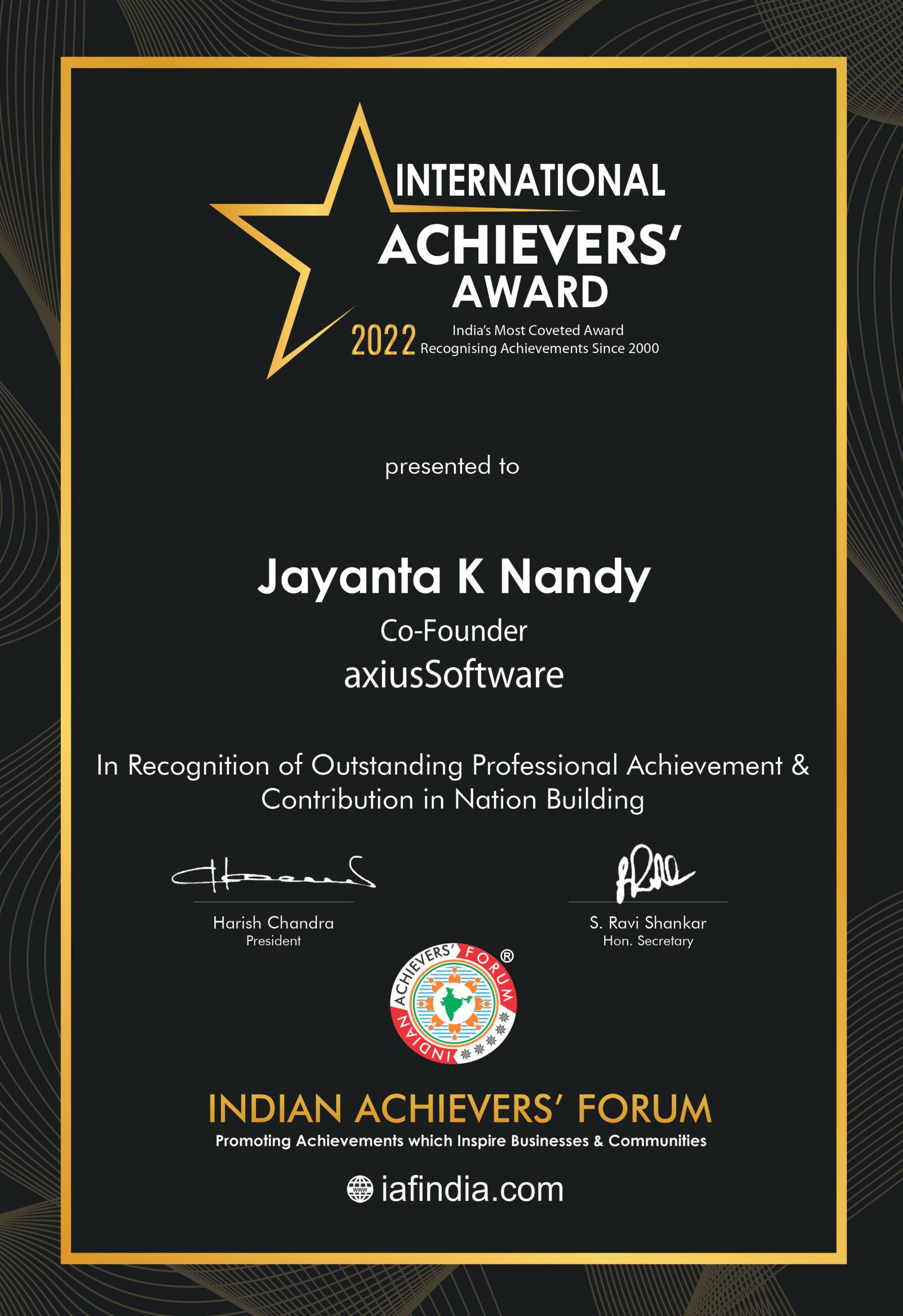 Jayanta Nandy has been awarded