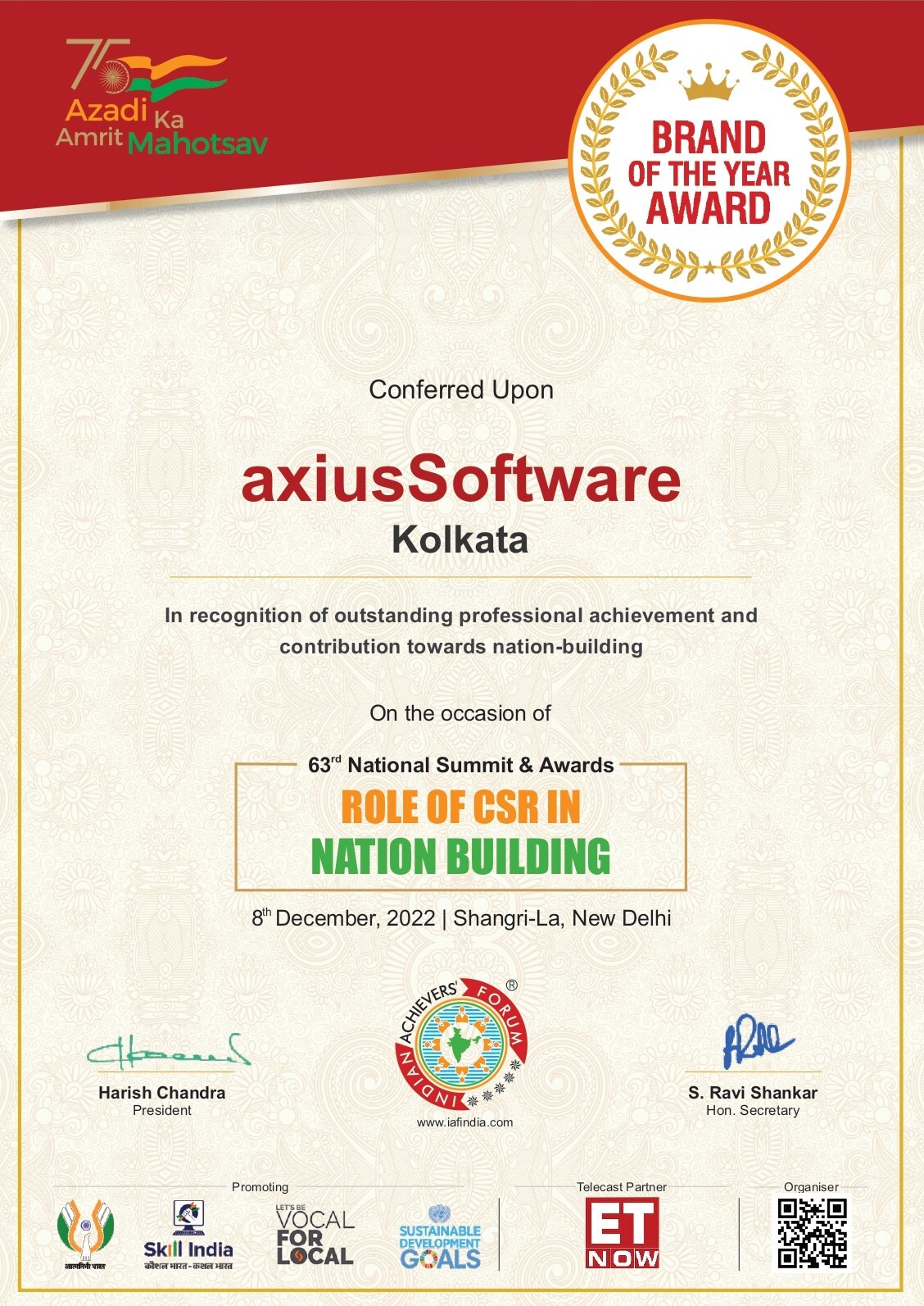 Brand of the Year 2022 Award