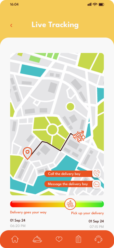 Food delivery app - order tracking